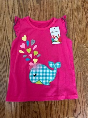 Girls' Hot Pink Whale Tank Top